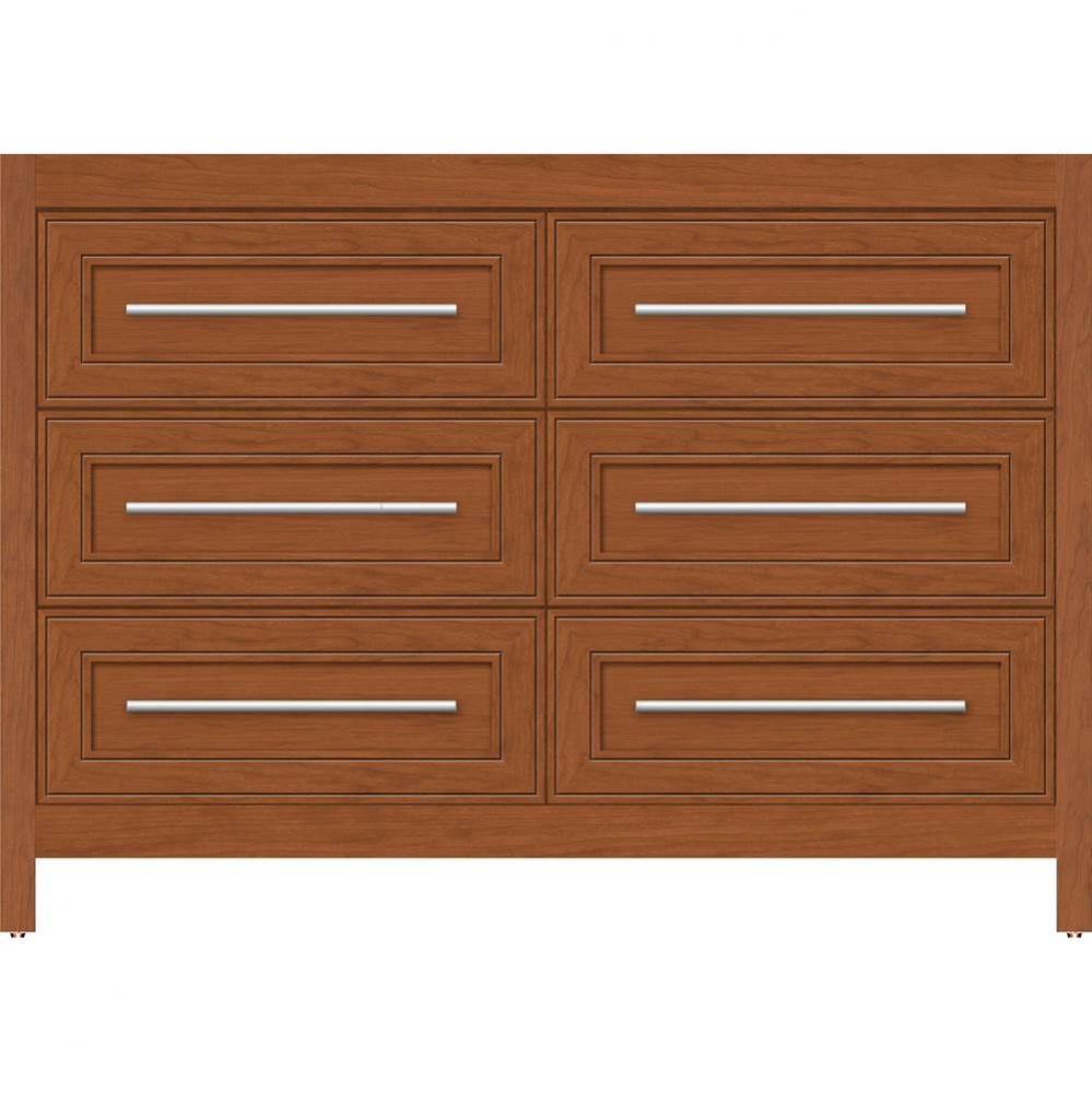 48 X 21 X 34.5 Belltown Vanity Deco Miter Cinn Cherry 6 Drw