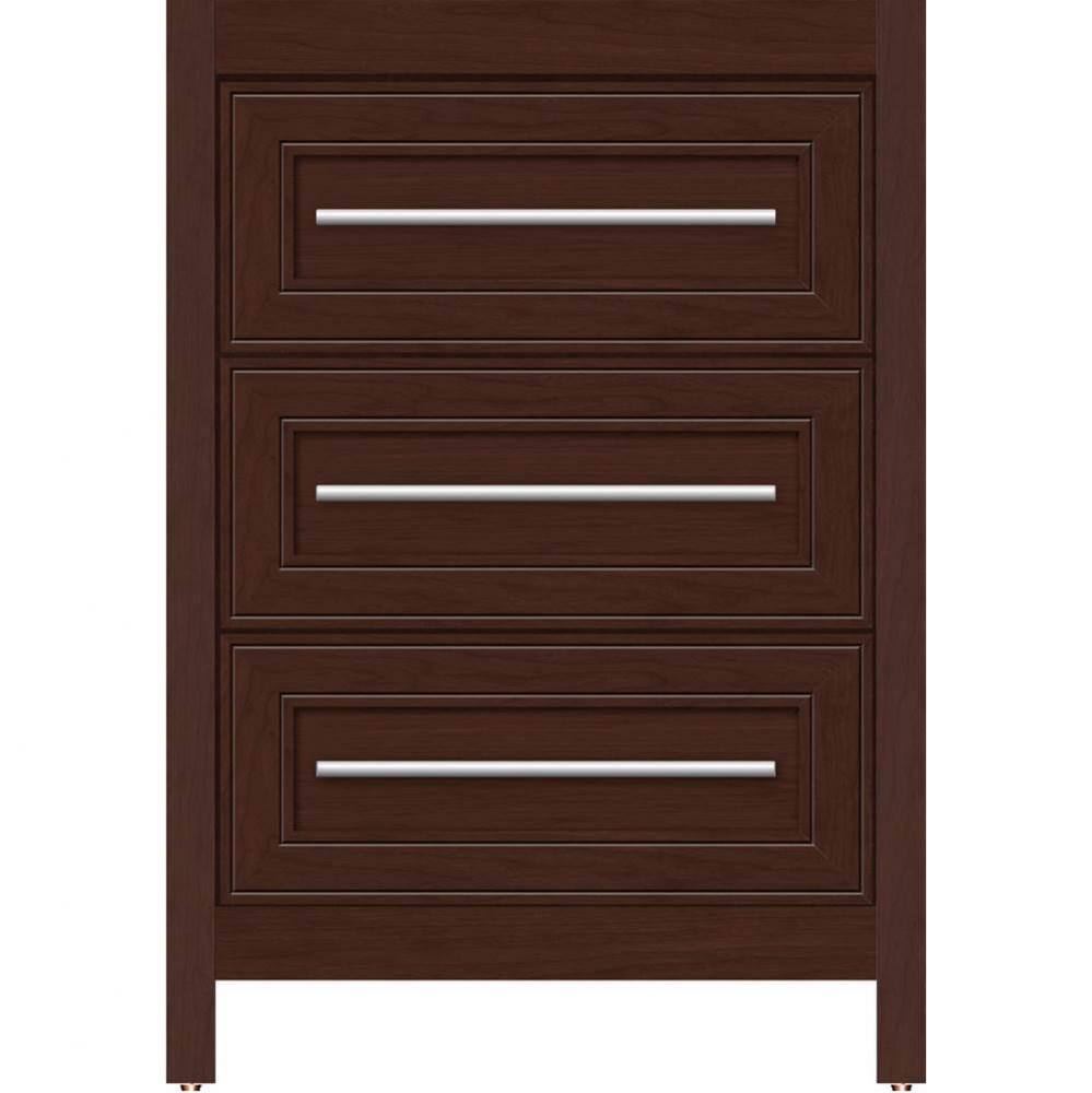 24 X 18.5 X 34.5 Belltown Vanity Deco Miter Choc Cherry 3 Drw