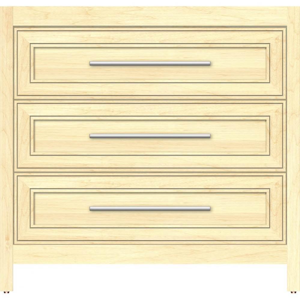 36 X 21 X 34.5 Belltown Vanity Deco Miter Nat Maple 3 Drw