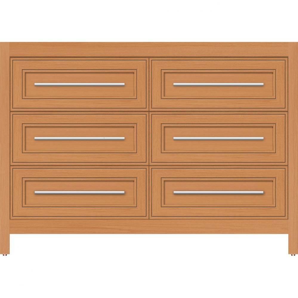 48 X 18.5 X 34.5 Belltown Vanity Deco Miter Nat Oak 6 Drw