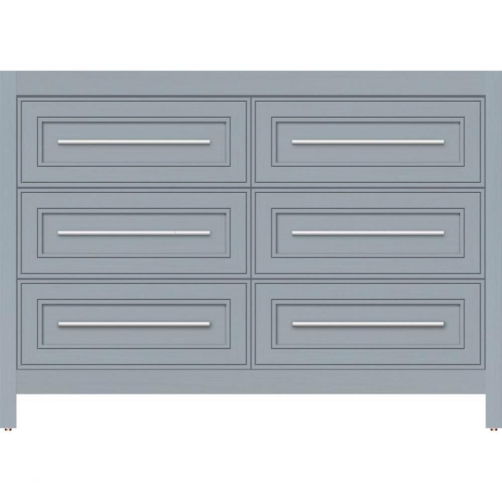 48 X 21 X 34.5 Belltown Vanity Deco Miter Silver Oak 6 Drw