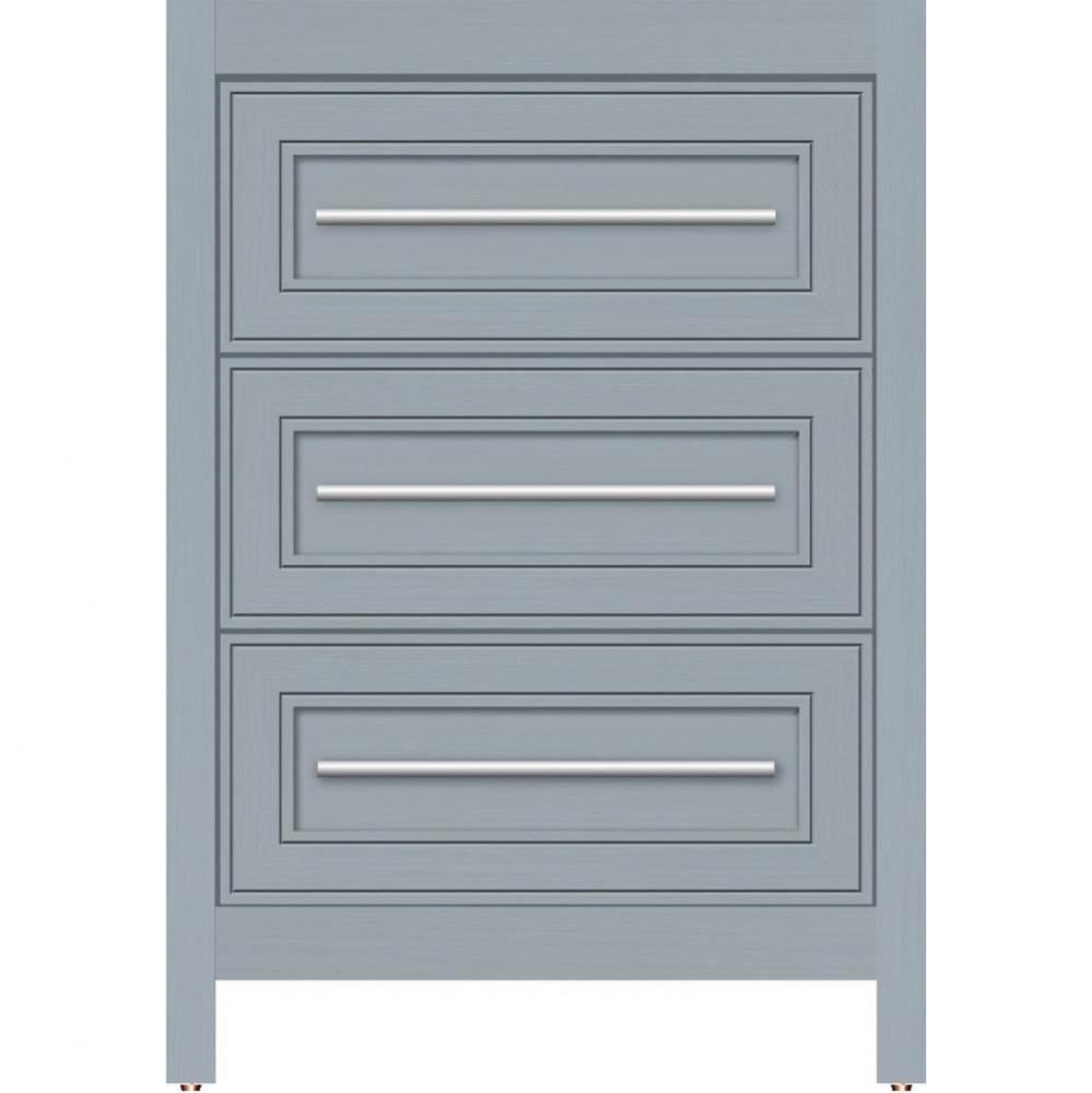 24 X 18.5 X 34.5 Belltown Vanity Deco Miter Silver Oak 3 Drw