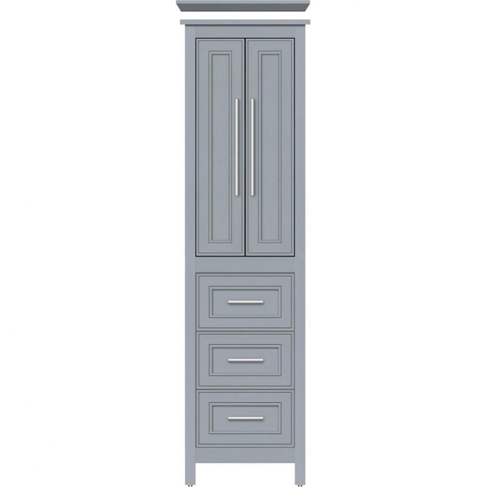 19.5 X 18.5 X 70 Belltown Linen Deco Miter Silver Oak