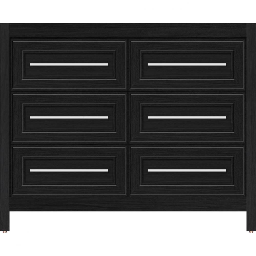 42 X 21 X 34.5 Belltown Vanity Deco Miter Midnight Oak 6 Drw