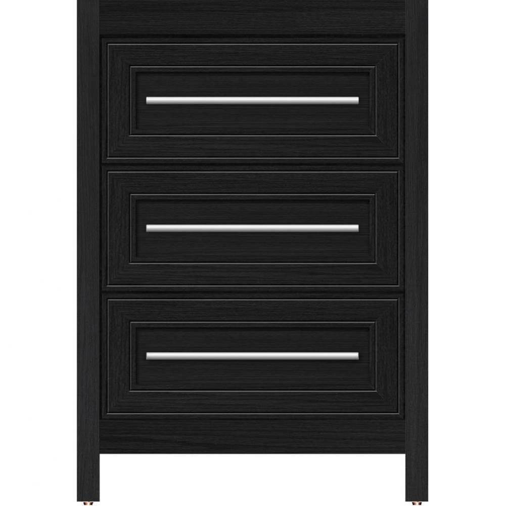 24 X 21 X 34.5 Belltown Vanity Deco Miter Midnight Oak 3 Drw