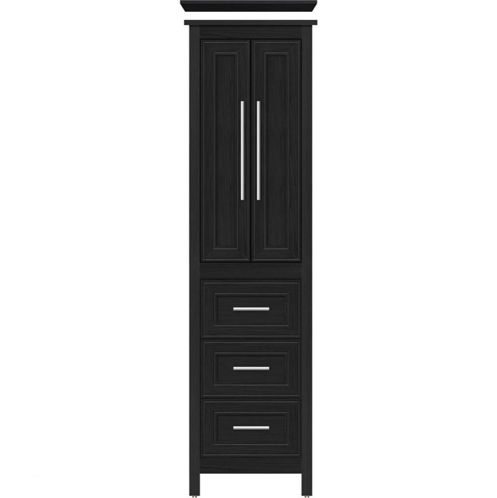 19.5 X 18.5 X 70 Belltown Linen Deco Miter Midnight Oak
