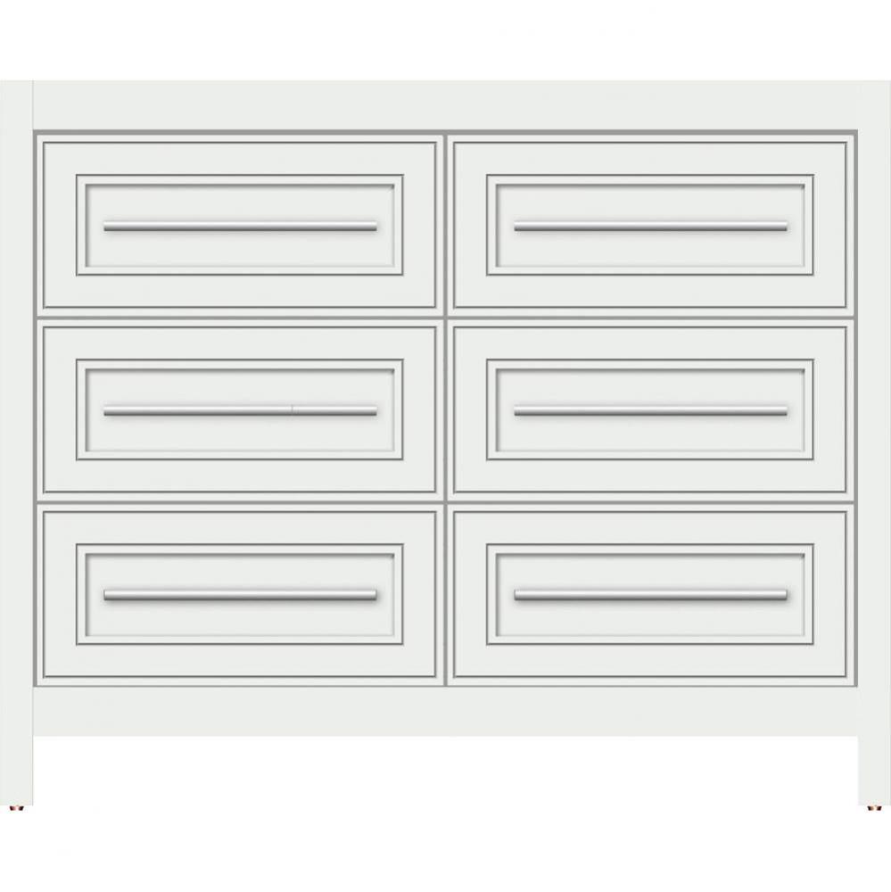 42 X 21 X 34.5 Belltown Vanity Deco Miter Powder Grey 6 Drw