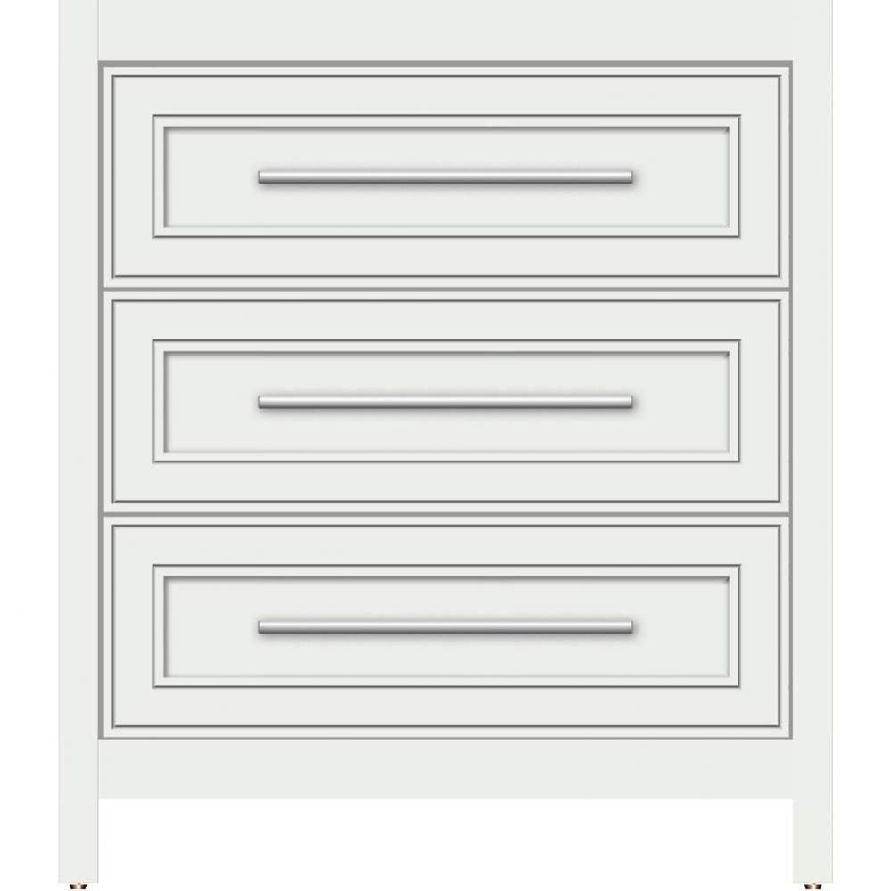 30 X 21 X 34.5 Belltown Vanity Deco Miter Powder Grey 3 Drw