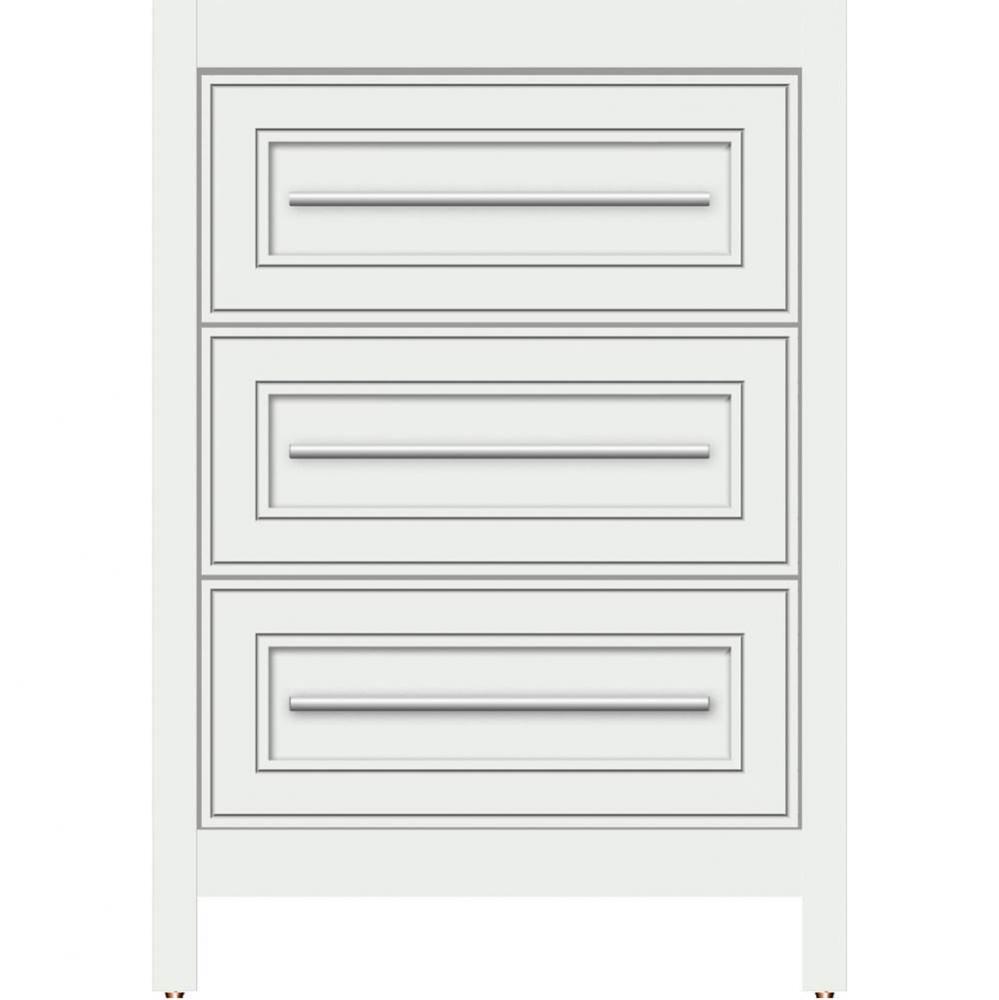 24 X 21 X 34.5 Belltown Vanity Deco Miter Powder Grey 3 Drw