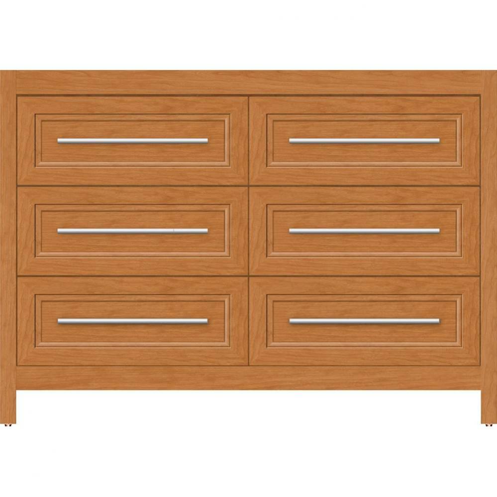 48 X 21 X 34.5 Belltown Vanity Ogee Miter Nat Cherry 6 Drw