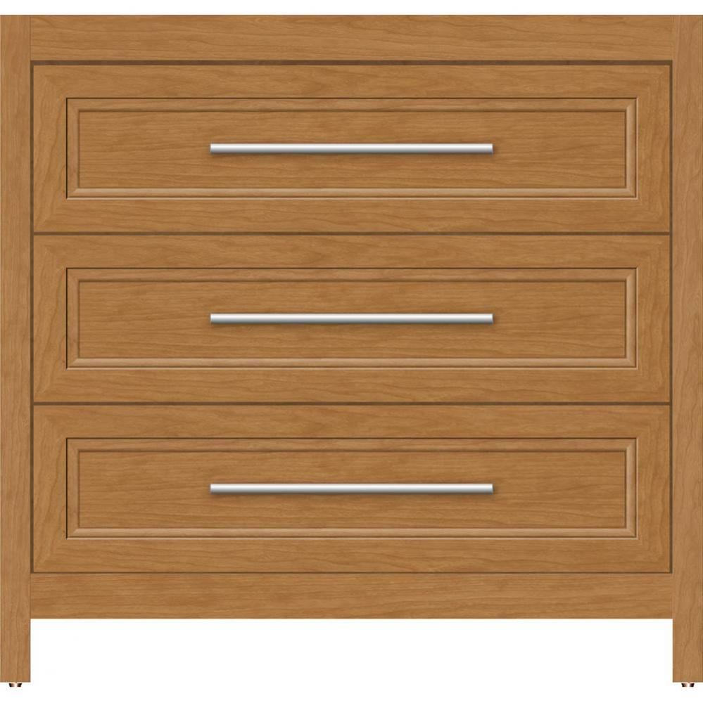 36 X 21 X 34.5 Belltown Vanity Ogee Miter Nat Cherry 3 Drw