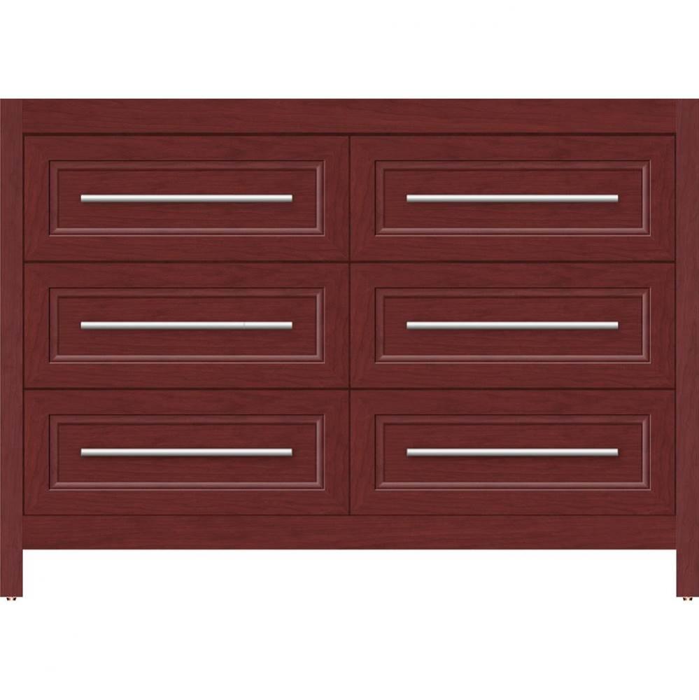 48 X 21 X 34.5 Belltown Vanity Ogee Miter Dk Cherry 6 Drw