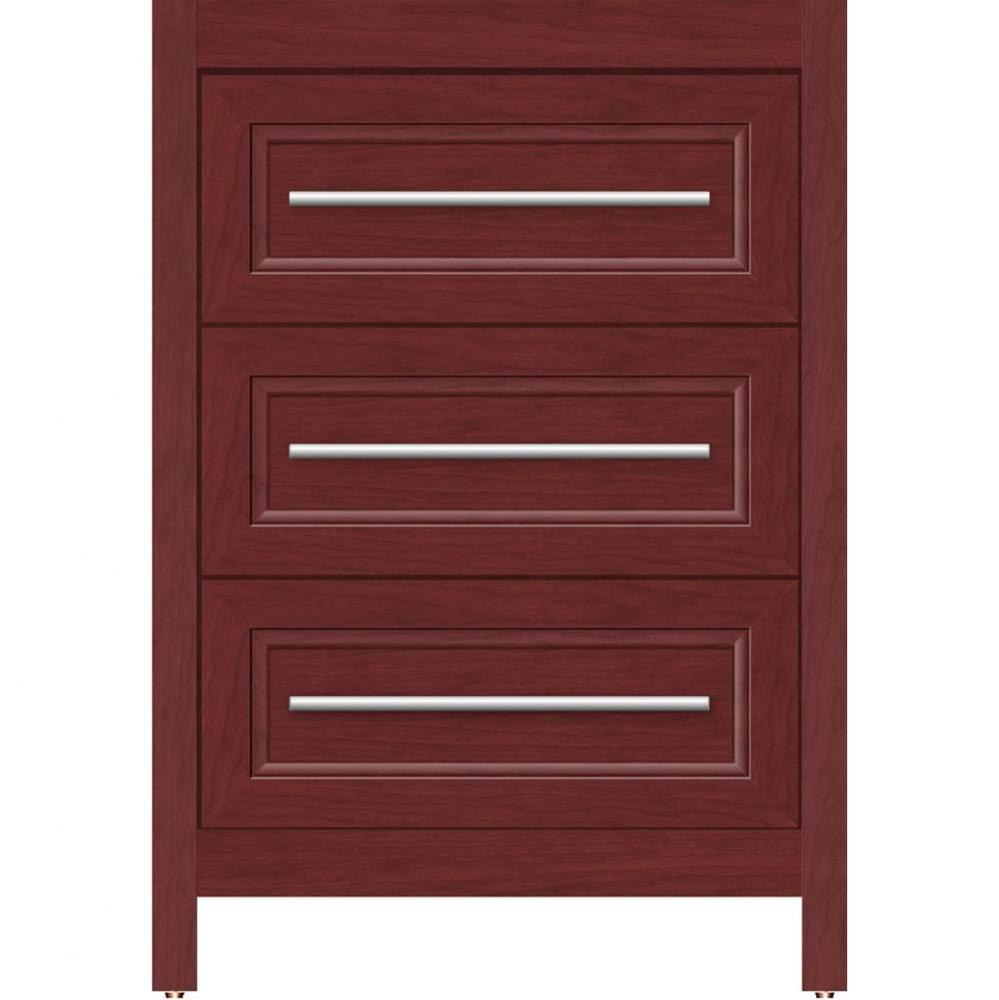 24 X 18.5 X 34.5 Belltown Vanity Ogee Miter Dk Cherry 3 Drw