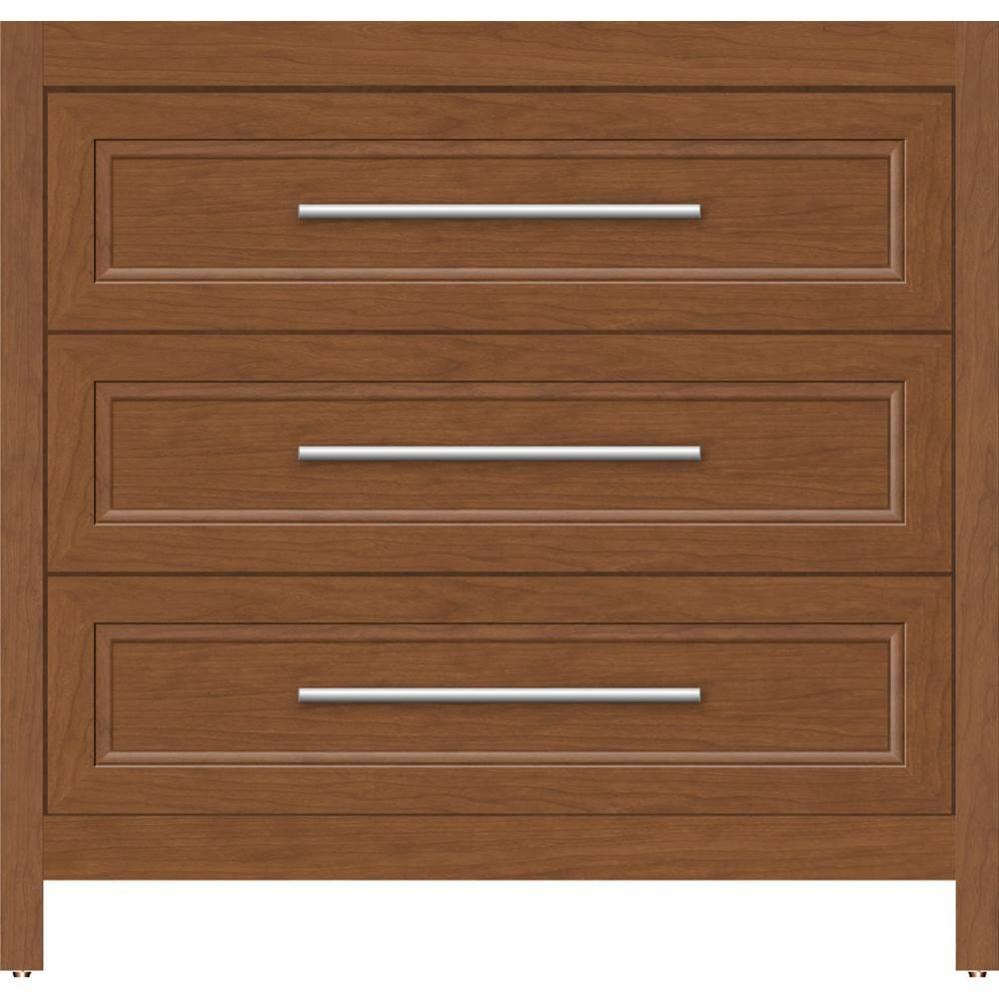 36 X 21 X 34.5 Belltown Vanity Ogee Miter Cinn Cherry 3 Drw