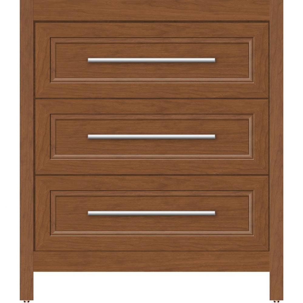 30 X 18.5 X 34.5 Belltown Vanity Ogee Miter Cinn Cherry 3 Drw