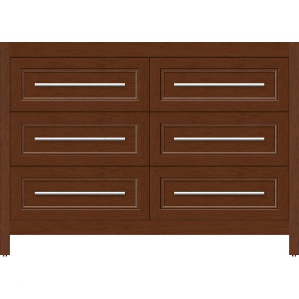 48 X 18.5 X 34.5 Belltown Vanity Ogee Miter Pecan Cherry 6 Drw