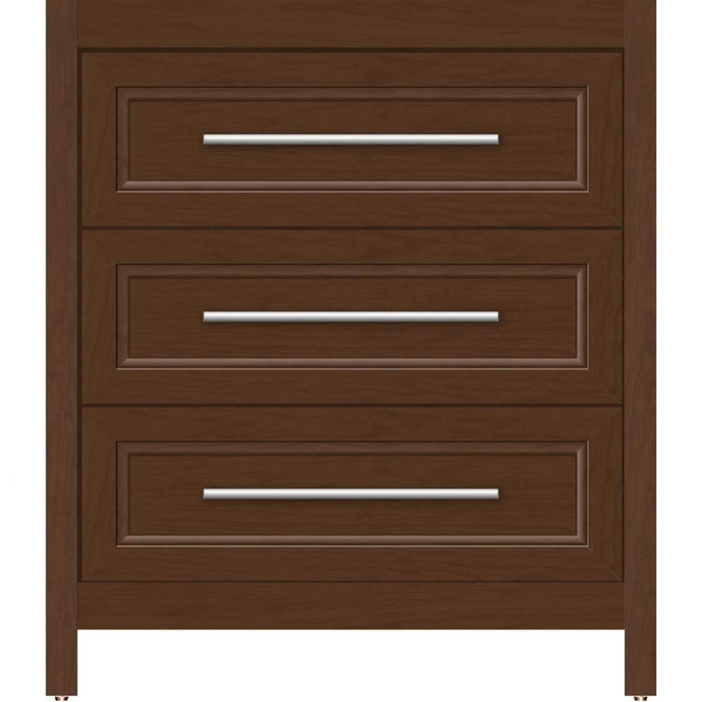 30 X 21 X 34.5 Belltown Vanity Ogee Miter Pecan Cherry 3 Drw