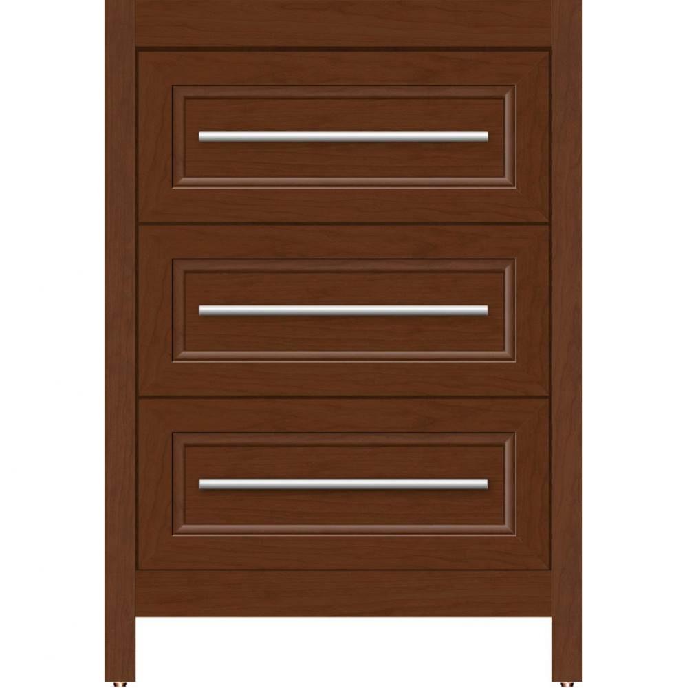 24 X 18.5 X 34.5 Belltown Vanity Ogee Miter Pecan Cherry 3 Drw