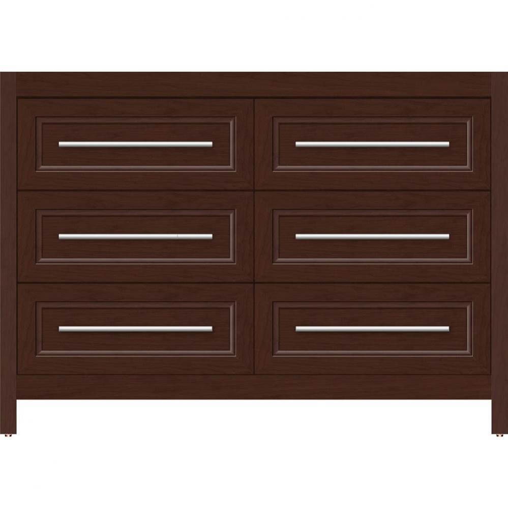 48 X 18.5 X 34.5 Belltown Vanity Ogee Miter Choc Cherry 6 Drw