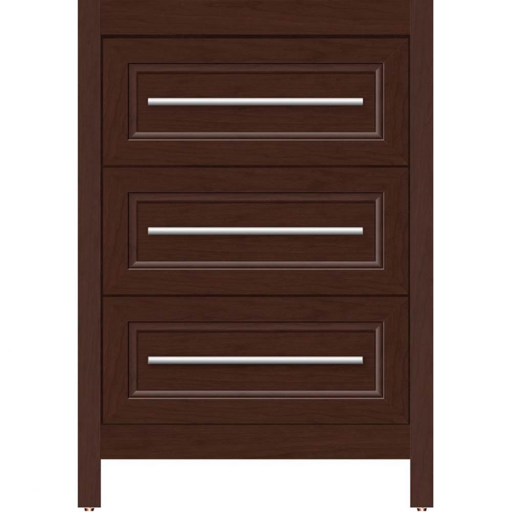 24 X 18.5 X 34.5 Belltown Vanity Ogee Miter Choc Cherry 3 Drw