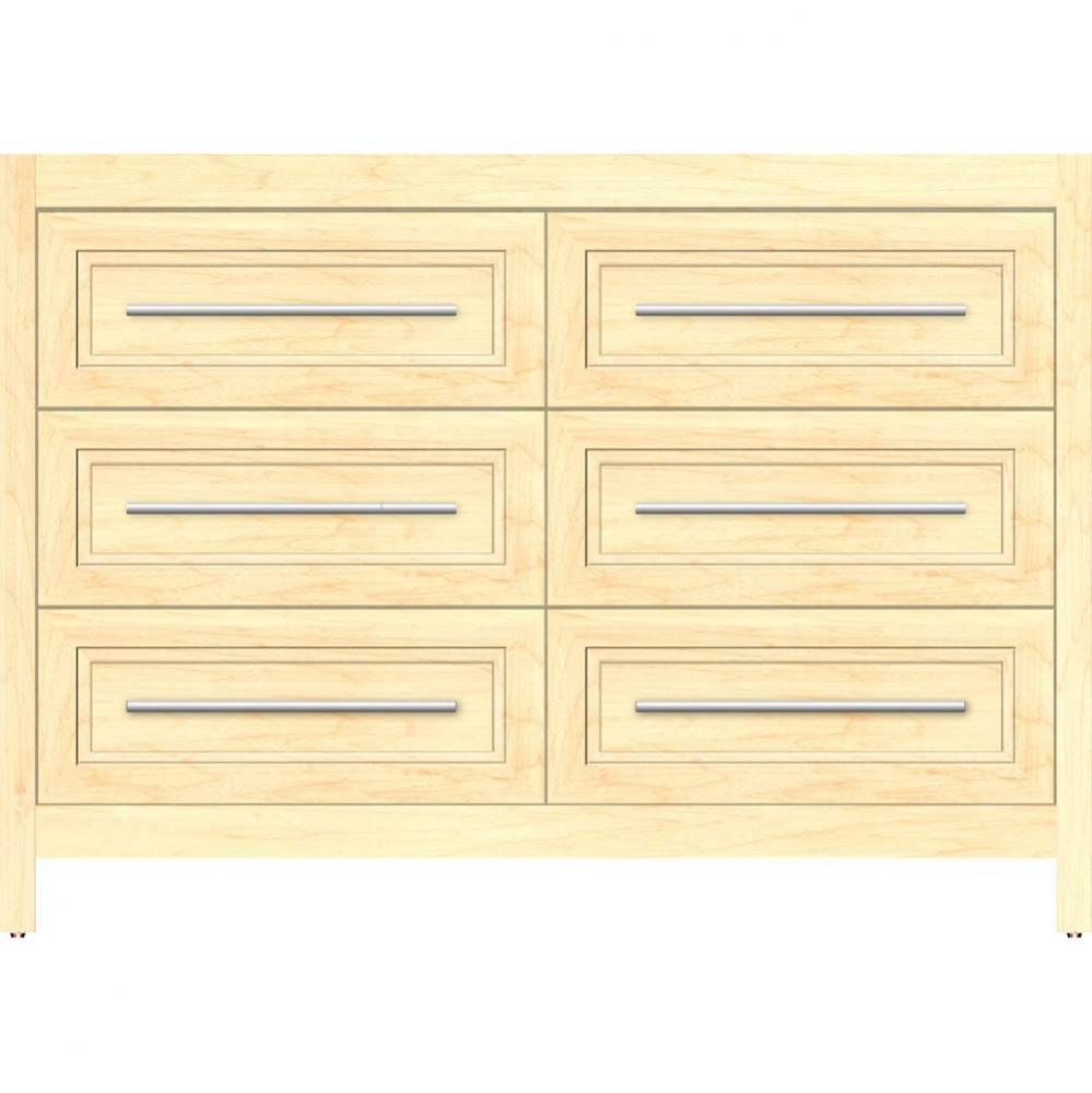 48 X 21 X 34.5 Belltown Vanity Ogee Miter Nat Maple 6 Drw