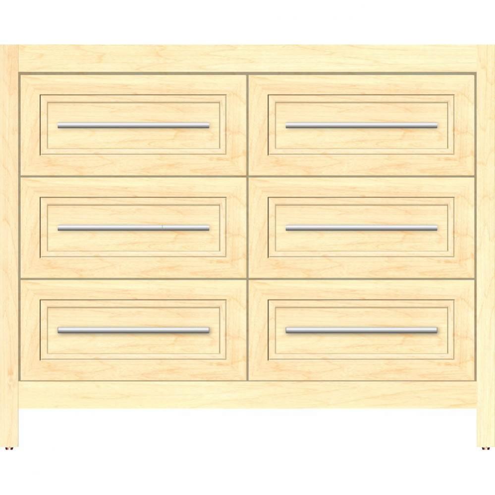 42 X 18.5 X 34.5 Belltown Vanity Ogee Miter Nat Maple 6 Drw