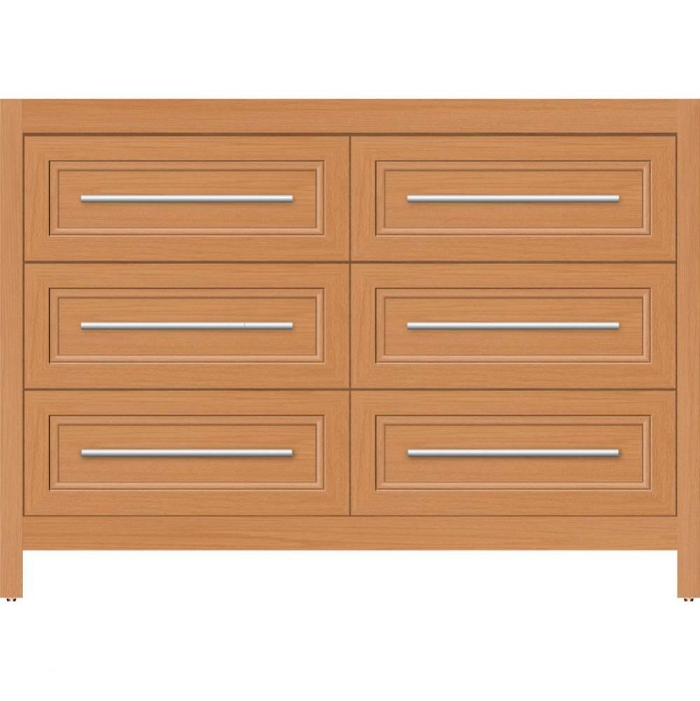 48 X 18.5 X 34.5 Belltown Vanity Ogee Miter Nat Oak 6 Drw