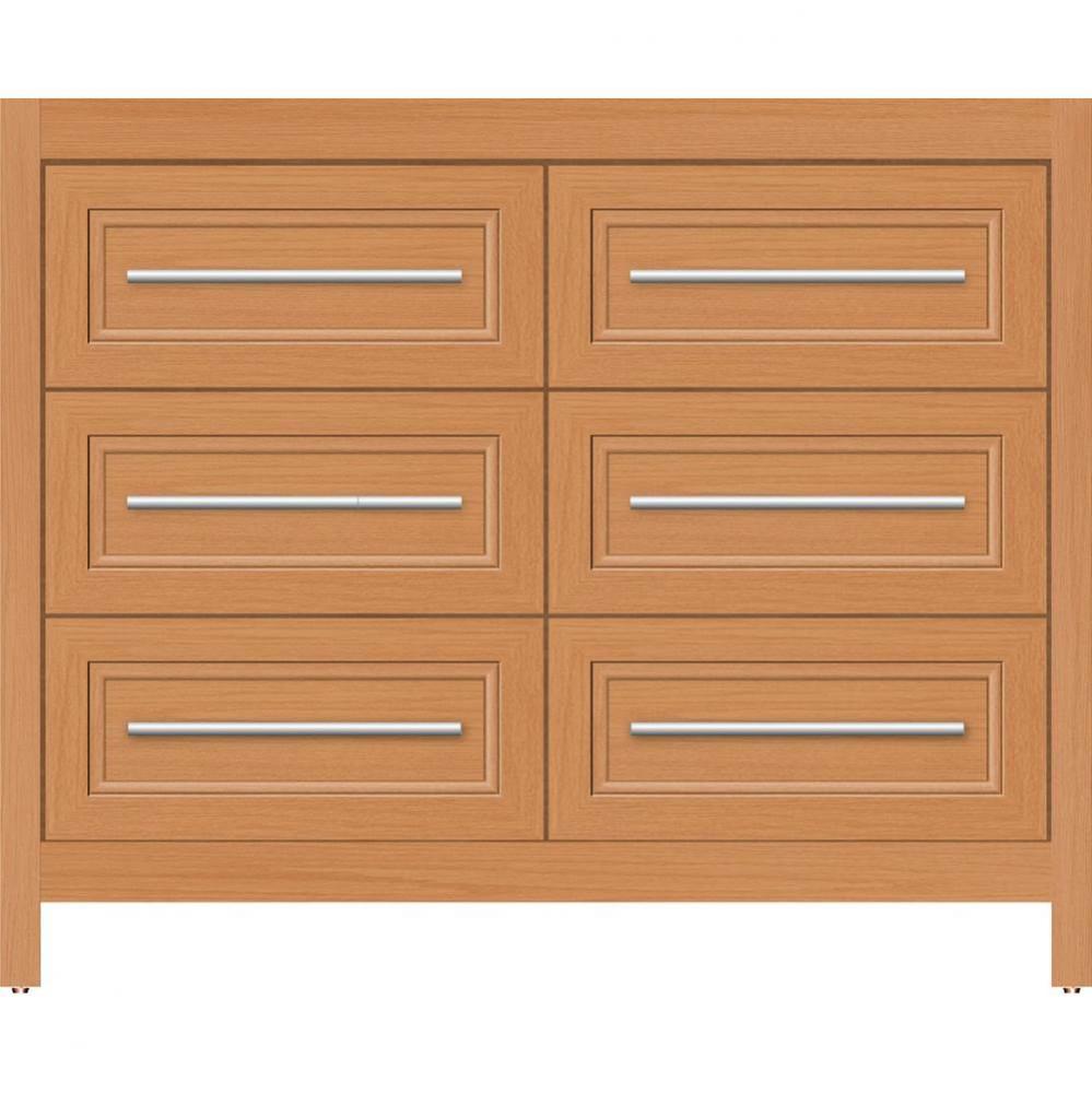 42 X 21 X 34.5 Belltown Vanity Ogee Miter Nat Oak 6 Drw