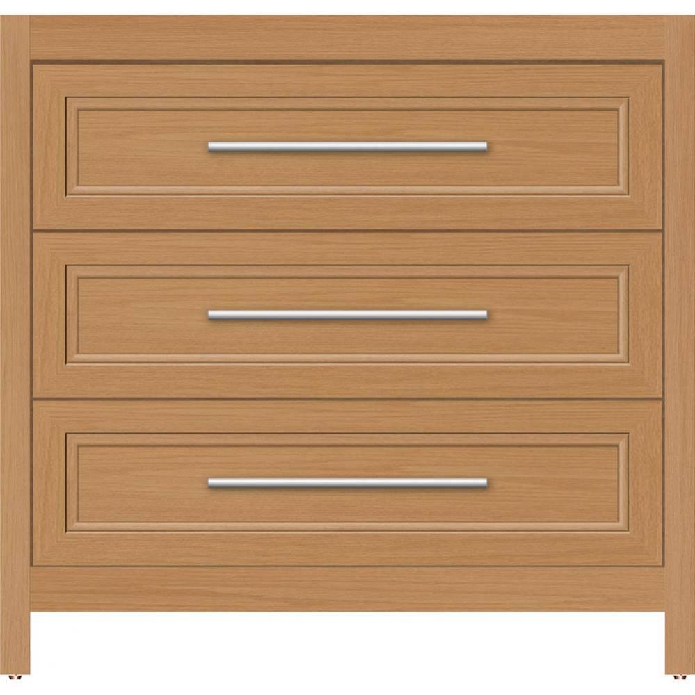 36 X 21 X 34.5 Belltown Vanity Ogee Miter Nat Oak 3 Drw