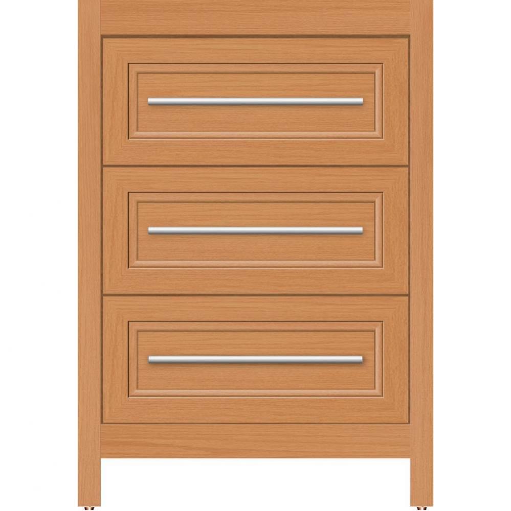 24 X 18.5 X 34.5 Belltown Vanity Ogee Miter Nat Oak 3 Drw