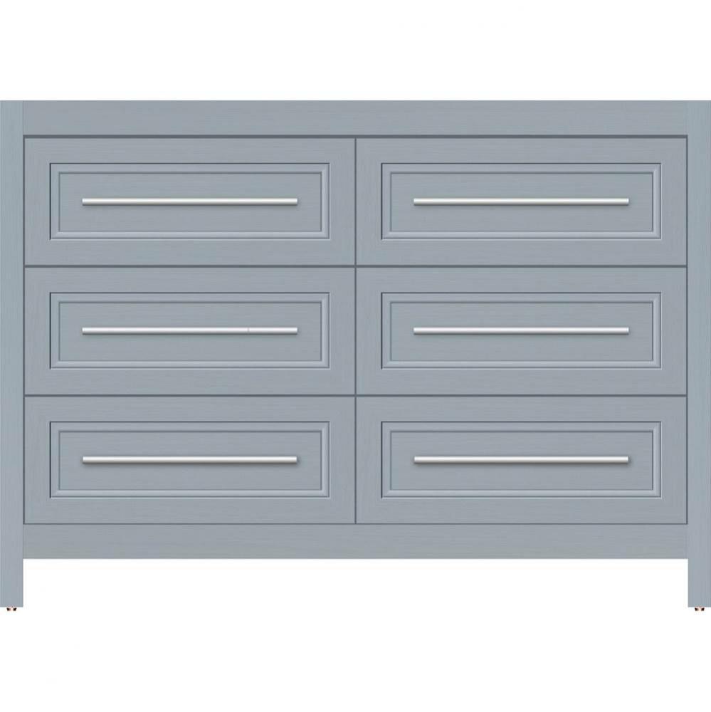 48 X 21 X 34.5 Belltown Vanity Ogee Miter Silver Oak 6 Drw