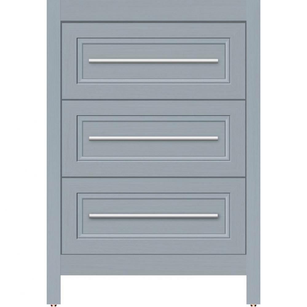 24 X 18.5 X 34.5 Belltown Vanity Ogee Miter Silver Oak 3 Drw