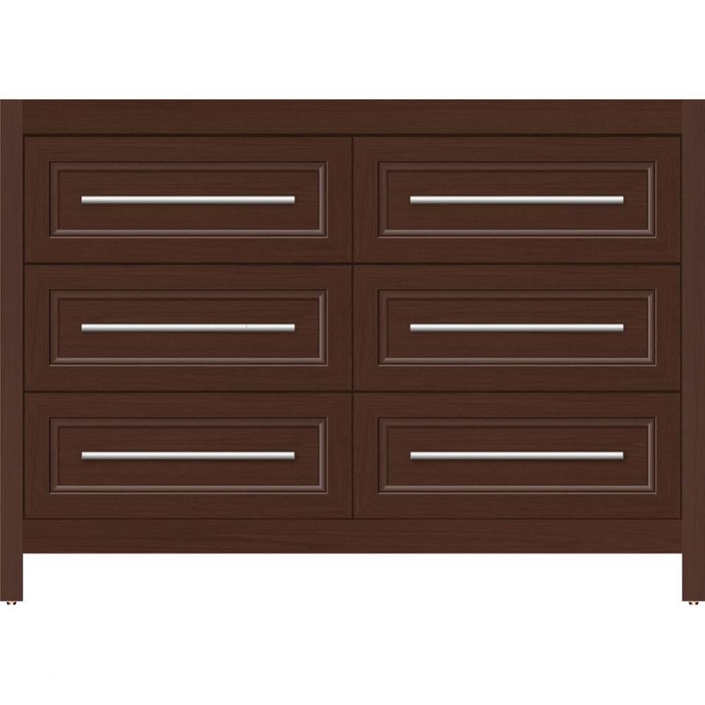 48 X 18.5 X 34.5 Belltown Vanity Ogee Miter Choc Oak 6 Drw