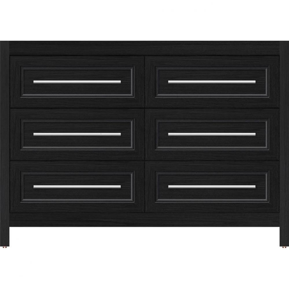 48 X 21 X 34.5 Belltown Vanity Ogee Miter Midnight Oak 6 Drw