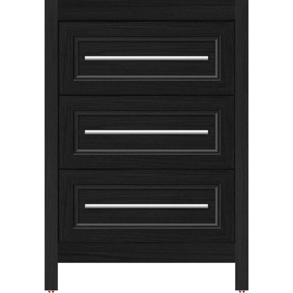 24 X 18.5 X 34.5 Belltown Vanity Ogee Miter Midnight Oak 3 Drw