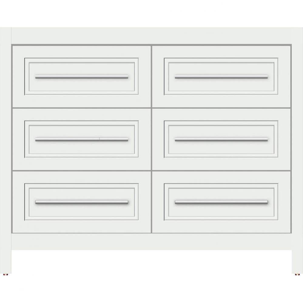 42 X 21 X 34.5 Belltown Vanity Ogee Miter Powder Grey 6 Drw