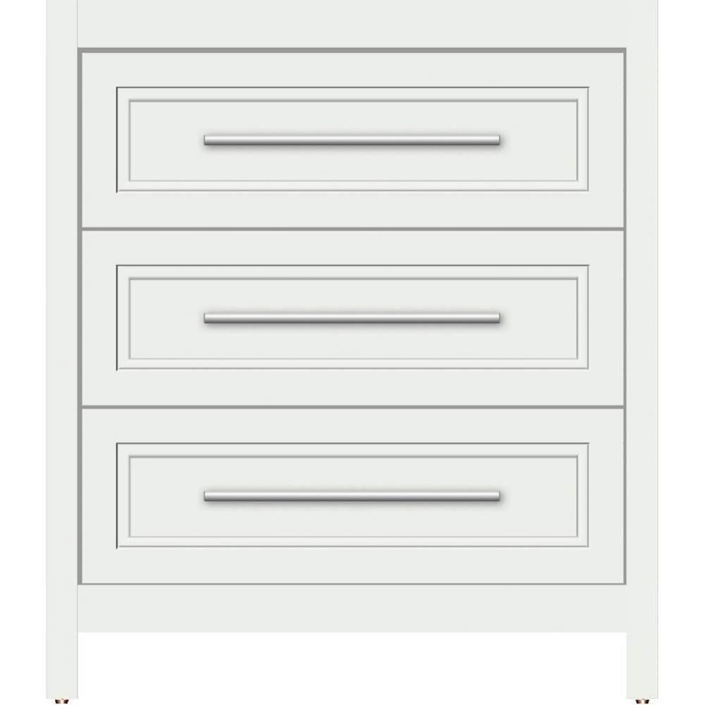 30 X 18.5 X 34.5 Belltown Vanity Ogee Miter Powder Grey 3 Drw