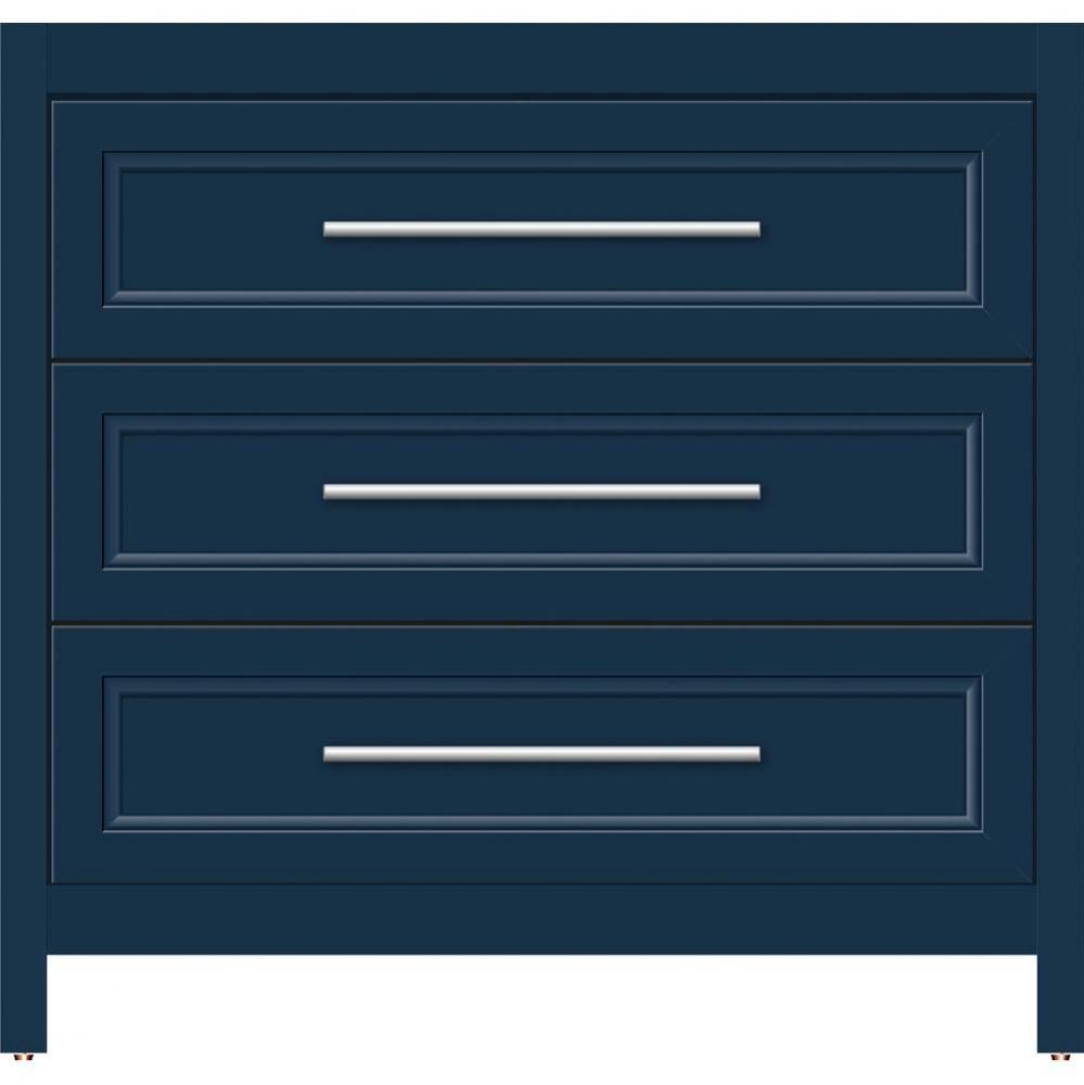 36 X 21 X 34.5 Belltown Vanity Ogee Miter Lapis Night 3 Drw
