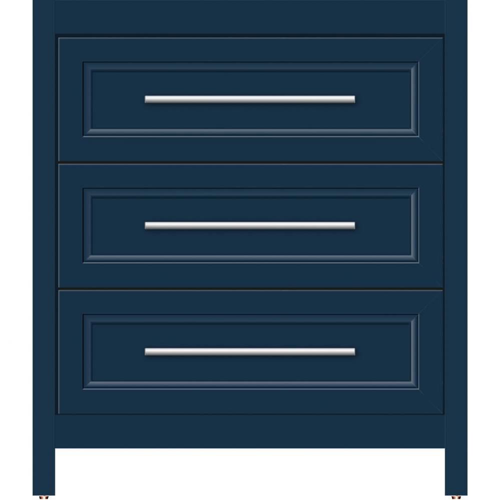 30 X 21 X 34.5 Belltown Vanity Ogee Miter Lapis Night 3 Drw