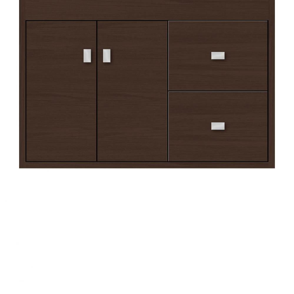 30 X 18.5 X 19.75 Sodo Inset Wall Mount Vanity Slab Choc Oak Rh