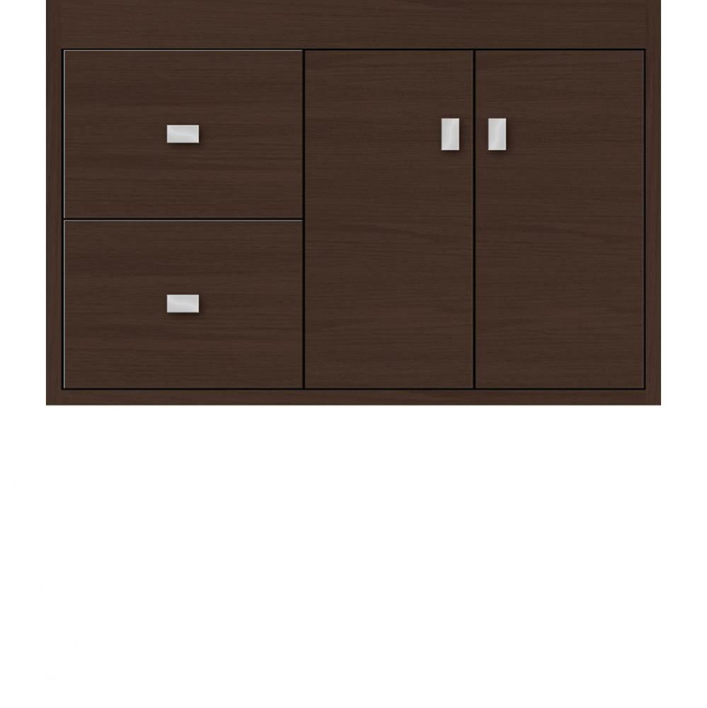 30 X 21 X 19.75 Sodo Inset Wall Mount Vanity Slab Choc Oak Lh