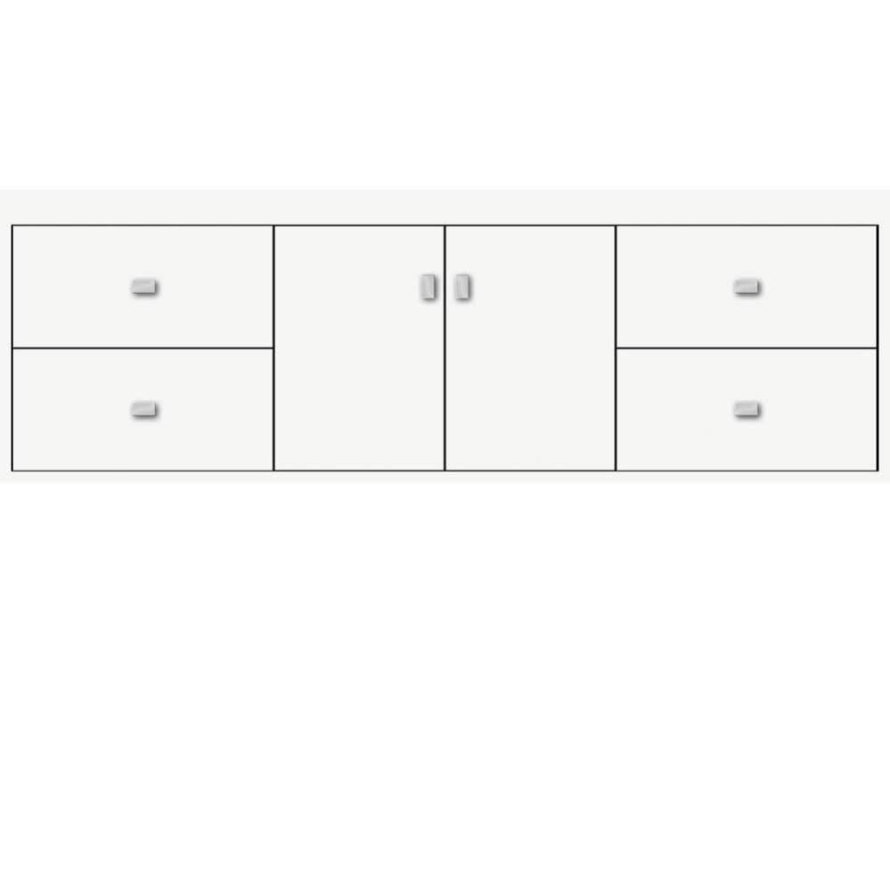 60 X 21 X 19.75 Sodo Inset Wall Mount Vanity Slab Sat White Sb