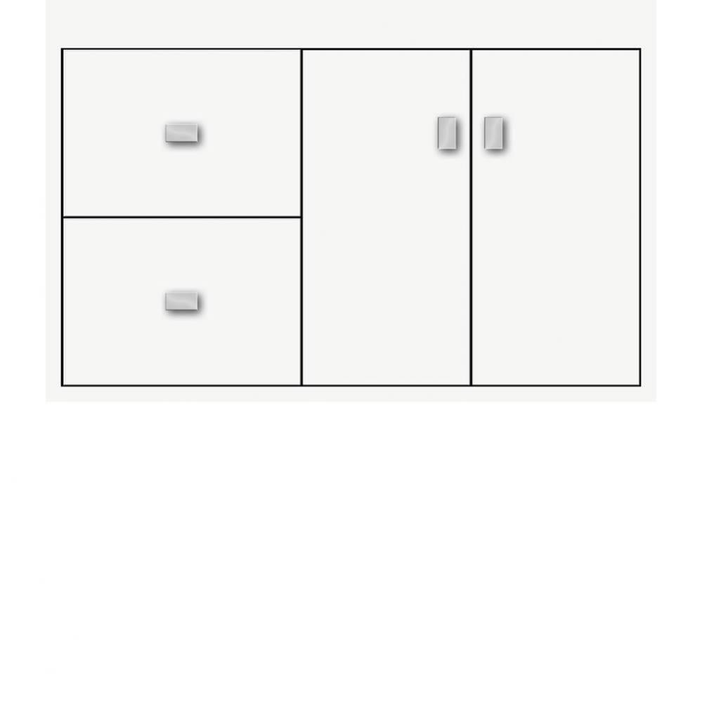 30 X 21 X 19.75 Sodo Inset Wall Mount Vanity Slab Sat White Lh