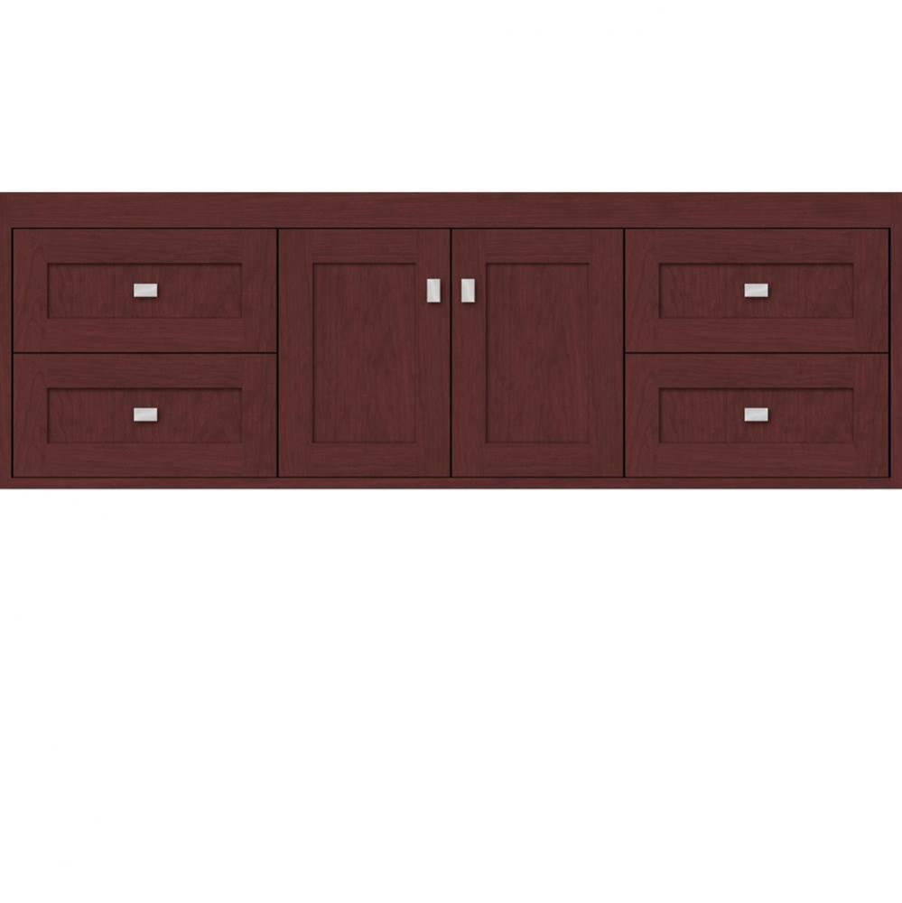 60 X 18.5 X 19.75 Sodo Inset Wall Mount Vanity Shaker Dk Cherry Sb