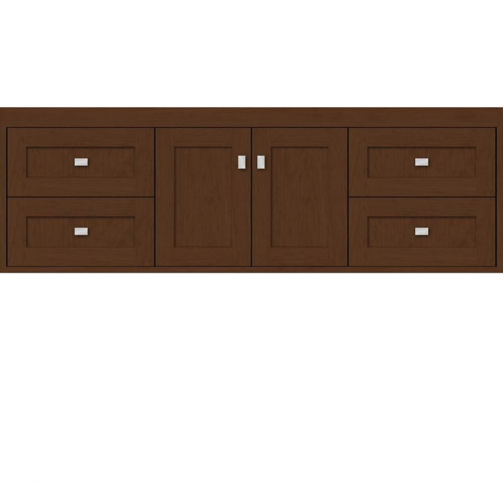 60 X 18.5 X 19.75 Sodo Inset Wall Mount Vanity Shaker Pecan Cherry Sb