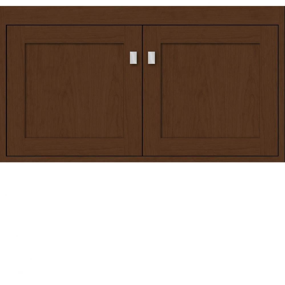 36 X 18.5 X 19.75 Sodo Inset Wall Mount Vanity Shaker Pecan Cherry Std