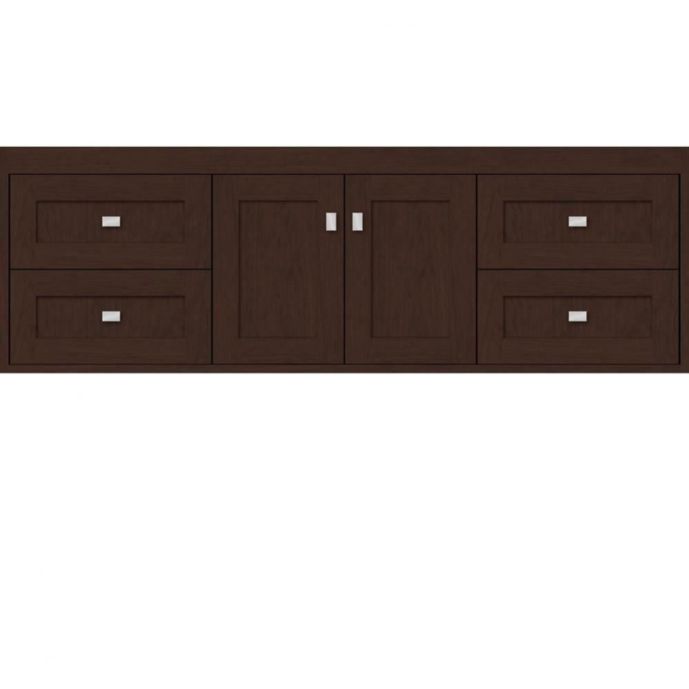 60 X 21 X 19.75 Sodo Inset Wall Mount Vanity Shaker Choc Cherry Sb