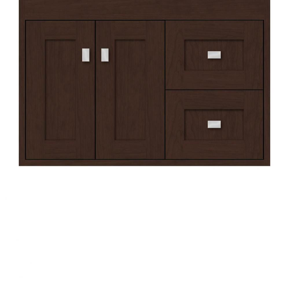 30 X 21 X 19.75 Sodo Inset Wall Mount Vanity Shaker Choc Cherry Rh