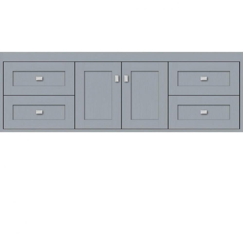 60 X 21 X 19.75 Sodo Inset Wall Mount Vanity Shaker Silver Oak Sb