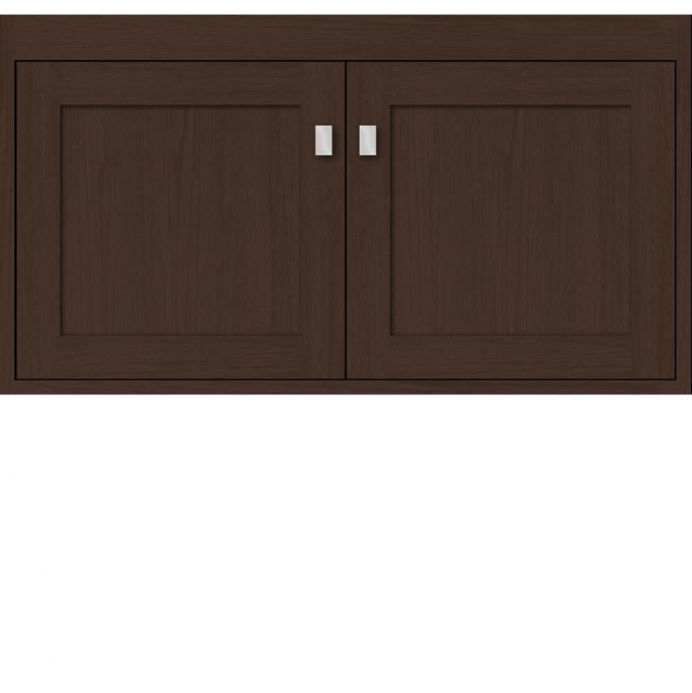 36 X 18.5 X 19.75 Sodo Inset Wall Mount Vanity Shaker Choc Oak Std